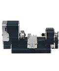Miniature all-metal lathe with dark blue base and silver tool rests, 36W 20000rpm for hobbyist metalworking