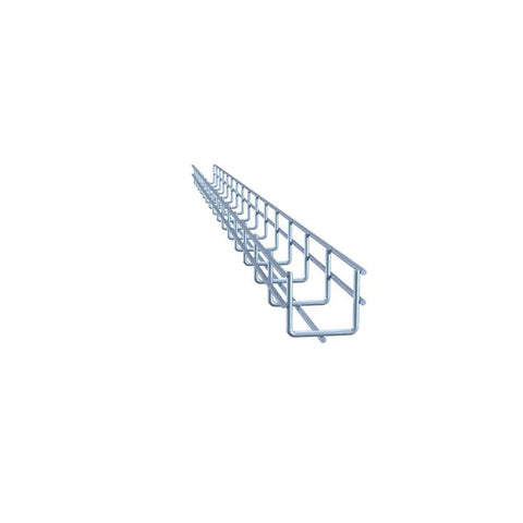 Wire Mesh Cable Tray In Electro Zinc Plated Steel Silver Finish 1.97 X 1.97 X 59.06 Inches 2 Pack For Easy Cable Management