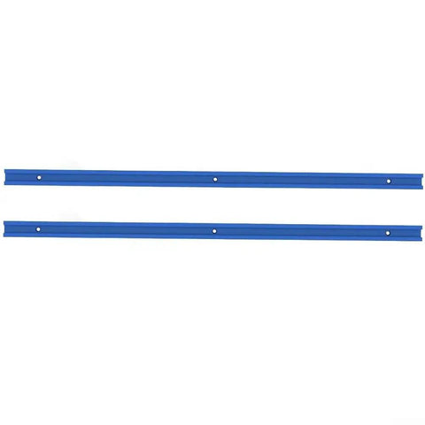 Two 500mm aluminum T-track sets for router tables and woodworking fixtures, double-cut T-slot tracks with dual mounting holes