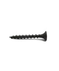 Heavy Duty No Sweat Number 6 By 1 Inch Drywall And Wood Screw with coarse threading and flat truss head, rust-resistant black phosphate.