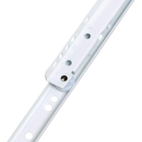 Heavy Duty 12 Inch White Coated Steel Euro Bottom Mount Drawer Slides Quick Install Tracks with smooth glide mechanism.