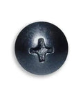 Tough As Nails M6 Rack Screws 100 Pack USA Made Black Oxide Finish With Wax Finished Hardened Steel Phillips Truss Head hardware top view.