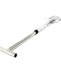 Beast Stainless Steel Metal Detecting Shovel With Laser Print Ruler, wide footrest, and collapsible shaft, side view.