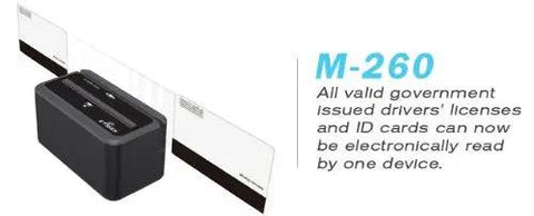 M-260 ID Card Reader With 6 Foot USB Smart Cable For Magstripe And 2D Barcode Scanning, Ideal For POS, ID Verification, And Law Enforcement