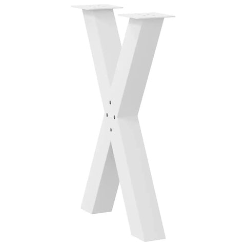 Adjustable Dining Table Legs Two Pack Heavy Duty Powder Coated Steel Desk Legs With Levelers White Finish side view