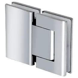 Vernon Chrome 180 Degree Glass To Glass Hinge With Self Closing Oil Dynamic Hydraulic System, frameless modern door hardware.
