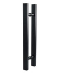 Stainless Steel Door Handle For Glass And Wood Doors Black Push Pull Handle With Square Tube Durable Black Finish Easy Install 30cm Or 50cm Options Heavy Duty Interior And Exterior Door Hardware front view