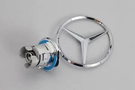 Mercedes Hood Ornament Chrome Emblem For 2003 2004 2005 C230 Sedan OEM 2108800186 with spring mount and blue locking element