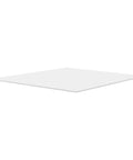 Side view of a white 10x10 inch UHMW HDPE sheet, 1/4 inch thick, from Six Pack Ten By Ten Inch White UHMW HDPE Sheets One Quarter Inch Thick Polyethylene Board.