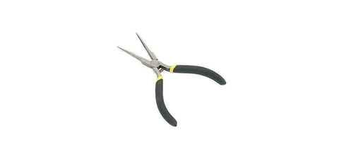 Heavy Duty 5 Inch Needle Nose Pliers With Long Tempered Jaws For Hard To Reach Work, Forged Chrome Nickel Steel, Slip Resistant Handles