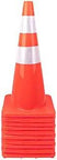 Heavy Duty 28 Inch Traffic Cones Set Of 10 PVC Safety Road Cones With Fluorescent Orange Color And Reflective Strips Collar stacked