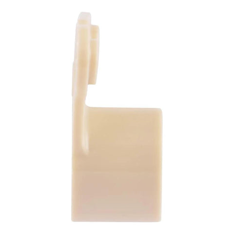 HoldRite 1/2 in suspension clamp, tan plastic pipe support, side view