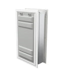 Premium Wall Mount Pet Door In White Xl featuring solid all metal telescoping tunnel and double flap design.