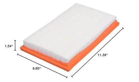 Extra Guard CA4309 Engine Air Filter dimensions 11.39 x 6.85 x 1.54 inches for Infiniti, Nissan, Saab, Subaru models; 12,000 miles protection
