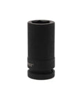 33mm 1 Inch Drive 6 Point Metric Deep Chrome Molybdenum Impact Socket Beefy Heavy Duty Pro Grade For Tough Auto Fixes And Real Mechanic Work With Black Oxide Finish, viewed from side