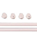 35 Inch Wardrobe Rod And End Set For Closet Track System White Vinyl Coated Steel Rods Includes Two 35 Inch Rods And Four End Caps, white rods with four end caps