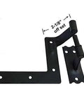 Blind Shutter Hinge For Wood Frame And Brick, Steel Construction With 2-1/8 Inch Offset, Powder Coated Matte Black Finish