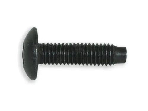 Professional Grade Straight Up American Made 12 24 Slide On Cage Nuts And Pilot Point Rack Screws With Washers 25 Pack Black Oxide rounded pilot point screw in black oxide finish.