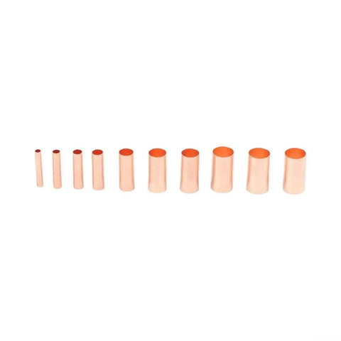 Get Your Hands On 250 Pcs Copper Tube Butt Wire Ferrules With Assorted Sizes From One To Six Millimeter For Crimping Electrical Wiring Terminals In Cars Trucks And Industrial Machinery Kits Stored Neatly. Copper tube butt wire ferrules assorted sizes, 1-6 mm