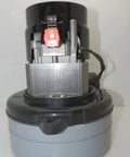Front view of Ametek Lamb 120V vacuum motor assembly with gray housing