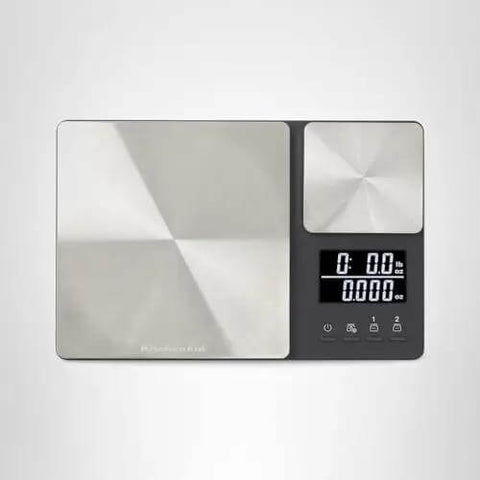 Dual Platform Digital Kitchen Scale for Home Chefs with 11 lb and 16 oz capacity, precise increments, stainless steel surface, LCD readout