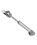 Smooth Acting Gas Strut Cabinet Hinge With Safety Lift Support And Reliable Soft Close Function For Toy Boxes And Cabinets, Durable Stainless Steel Core, Easy No Sweat Install, 2 Piece Set - Silver gas strut with mounting ends.