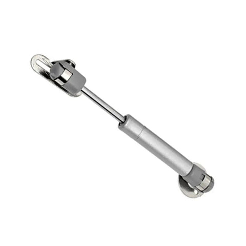 Smooth Acting Gas Strut Cabinet Hinge With Safety Lift Support And Reliable Soft Close Function For Toy Boxes And Cabinets, Durable Stainless Steel Core, Easy No Sweat Install, 2 Piece Set - Silver gas strut with mounting ends.