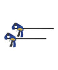 One-Handed Mini Bar Clamp Set 12 Inch Quick Release Non Marring Pads 140 Lb Clamp Force Resin Body With Hardened Steel Bar 2 Pack