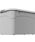 Hassle Free Stackable Storage Bins With Slick Rolling Wheels And Secure Tight Fitting Lids - gray plastic bin for organizing.
