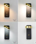 Smooth Led Wall Sconce With Hassle Free Switch And Quick Usb Port Cast From Tough Iron Packs A Slick Matte Black Look And Reliable 4000k Glow Perfect For Bedrooms, Hallways, Garages, Restaurants And Home Offices, showing different light temperatures.