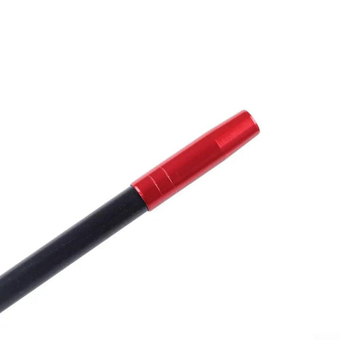 8mm Aluminum Arrow Insert Adapters 35mm Long With Threaded Hole Connector For Arrow Shafts Black 12 Pack in red close-up