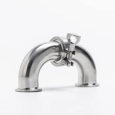 Beduan 90° stainless steel sanitary elbow tri-clamp fitting, 1-1/2 in tube OD