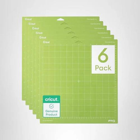 Cricut StandardGrip Cutting Mat Pack, 6-pack, 12in x 12in, front view for Explore & Maker machines