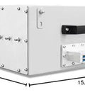 Compact RF Shield Box With EMI Filter 0.8-6GHz Shielding Chamber for OEM Lab R&D, side view with dimensions and handle