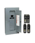 Rock Solid 100 Amp 120 240 Volt Electrical Load Center With 20 Spaces And 40 Circuits Combination Mount main breaker panel open with circuit breakers.