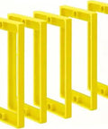 Single Gang Outlet Box Extender One Quarter Inch Snap On Wall Plate Gap Filler UL Listed Flame Retardant Riser in yellow.