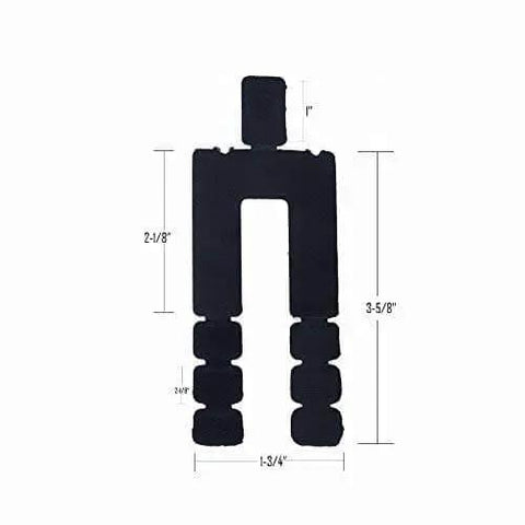 Heavy Duty Stack Shim Set For Windows And Doors Black 256 Piece Stackable Leveling Shims Three Eighths By One Seven Eighths By One Sixteenth Inch Adjustable Made In Usa With Free Fast Shipping black 256 shim set with dimensions labeled