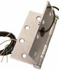 Satin Chrome Energy Transfer Butt Hinge ETH For Low Voltage Power Pass Through 4 Wire 24 Volts with center wire access holes