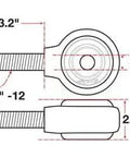 Built Tough Left Hand Thread Rod End Ball Joint Dropping Right Into Your Chassis With Straight Swap Bolt On Fitment For Hot Rods Off Road Trucks And Daily Drivers, dimensions 3.2 inches length, 9/16 inches ID.