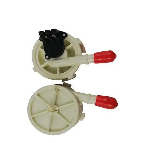 FM HL3012 Hall Effect Flow Sensor For Precise Liquid Flow 100 To 700 Ml Micro Flow Range Pack Of 2, top view, white plastic.