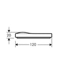 Technical drawing of Massaud Soap Dish In White, Easy Install Avantgarde Bathroom Accessory, 1 Inch Deep, Modern Soap Holder dimensions.