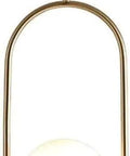 BEQAOR Modern Globe Pendant Light, 1-Light Oval Hoop Hanging Ceiling Fixture with Frosted White Glass Shade and Gold Finish Frame.