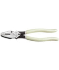 D20009NEGLW 9 Inch Glow In The Dark Grips Side Cutter Lineman Pliers For Cutting ACSR Nails Screws And Hard Wire Hi Vis Pro Grade Tool