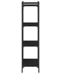 Industrial Style Four Shelf Bookcase With Matte Black Finish And Height Adjustable Shelves Engineered Wood Display Stand