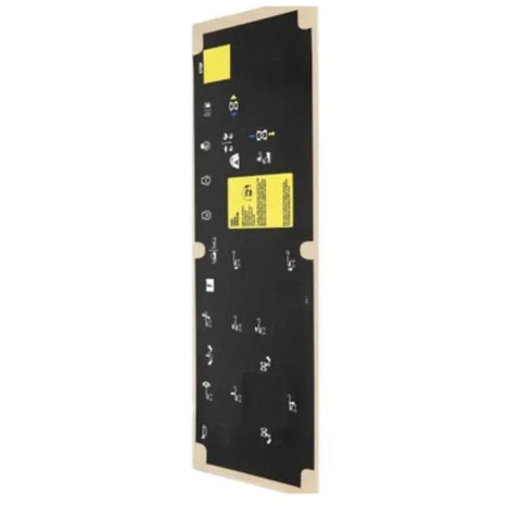 Top Shelf Factory Black Control Panel Decal Replacement For Z 45 25 And Z 60 34 Boom Lifts showing matte black overlay with clear labels.