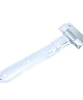 12 Inch Metal Offset Bent Strap Trailer Door Hinge For Side Doors And RVs Universal Fit, visible metal strap hinge design