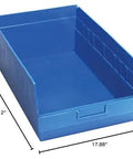 Blue Store-More Part Organizer from 8 Pack, Garage Ready, High Density Plastic Storage Bin with Reinforced Edges, 17.9x11.1x6 in.