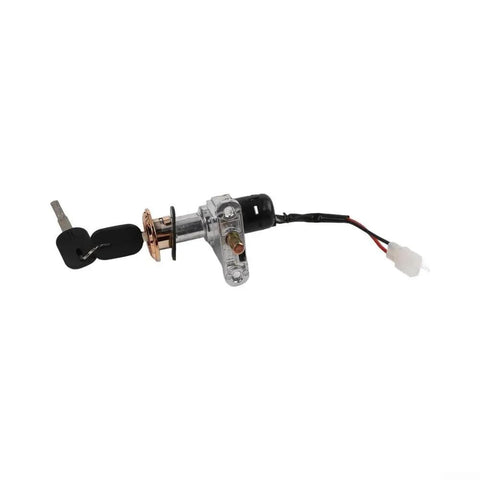 Solid 2 Pin E Bike Ignition Switch Lock Set With Two Keys For Electric Scooters Tricycles Seamless Replacement For Old Broken Units Secure Ride Protection. 2-pin wired lock with two keys