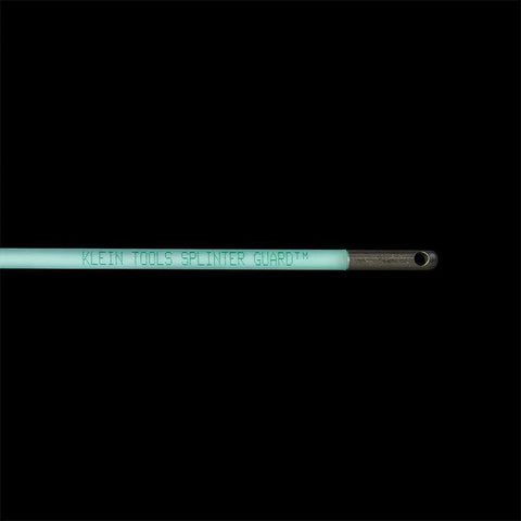 Mid Flex Glow Rod Set With Splinter Guard Coating, close-up of 18-inch glow rod showing stainless steel connector for wire pulling