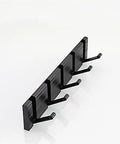Next Level Wall Mounted Coat Hooks Solid Aluminum Robe Rack Quick Snap Install with four hooks for coats, hats, and bags.